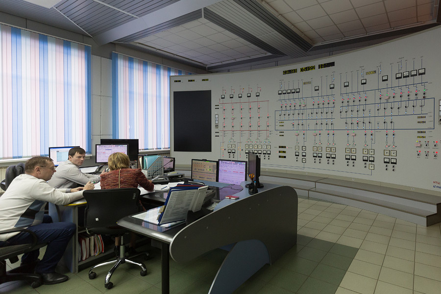 Central control panel of Bratsk Dam
