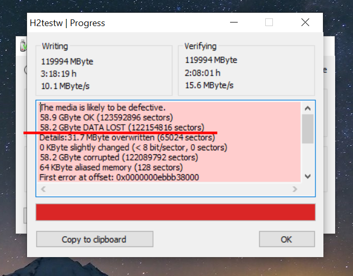 Kingston test results
