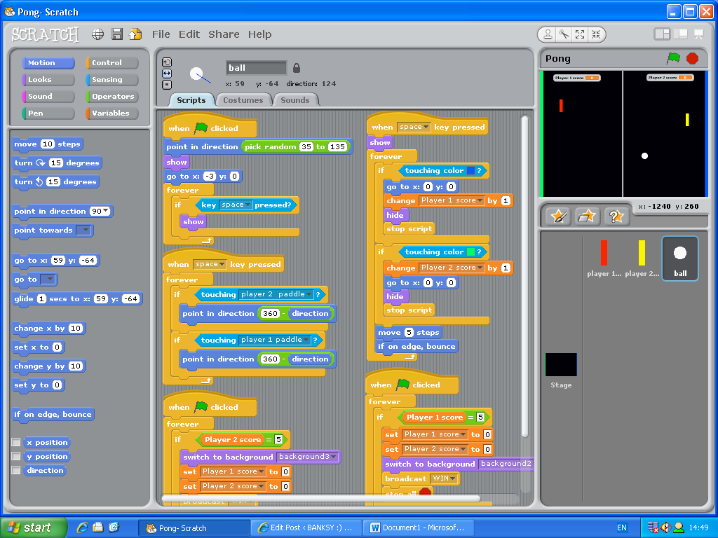 Pingpong on Scratch