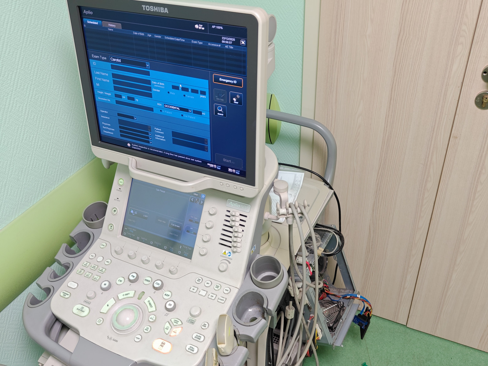 Ultrasound machine running normally