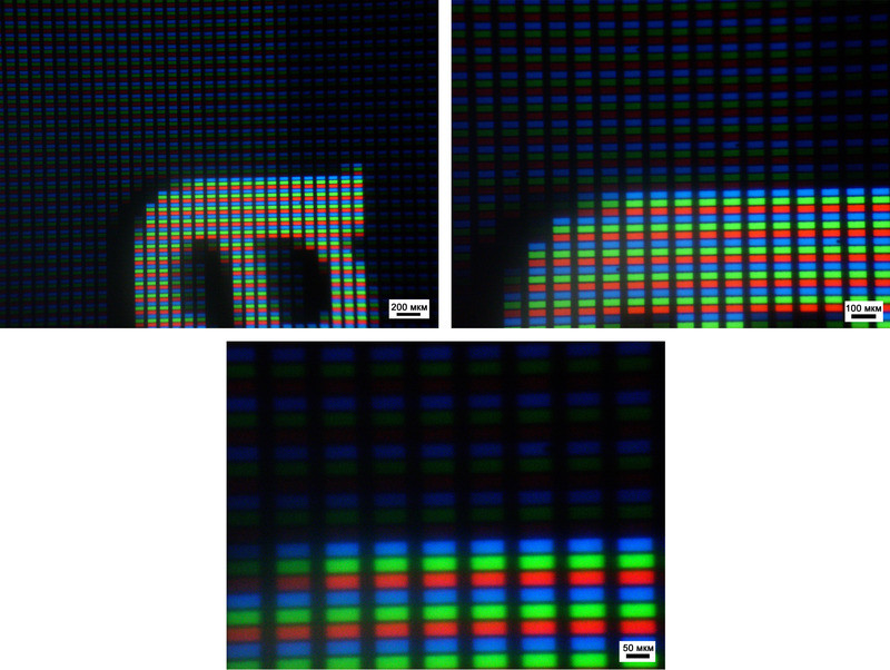 Microphotographs of the iPhone 3 display