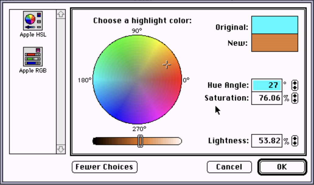 HSL and RGB picker palettes (partially written in assembly)