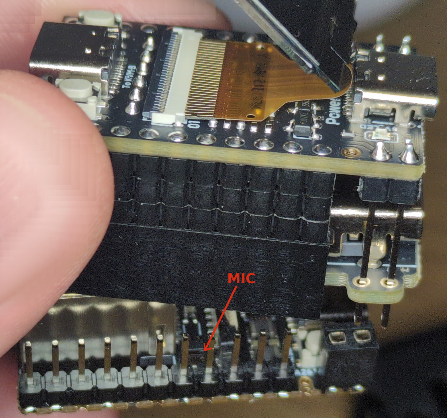 Hidden microphone closeup