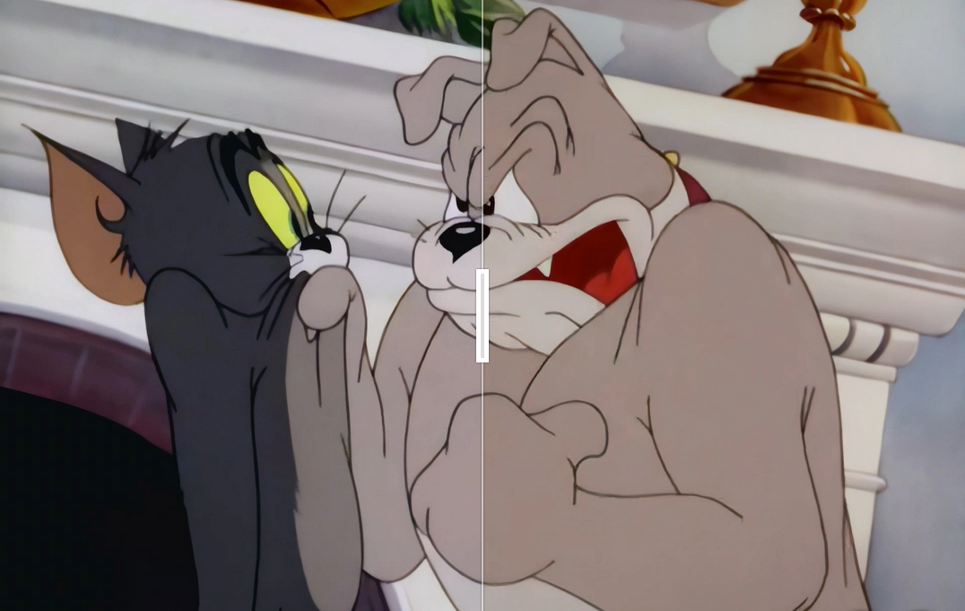 Before and after color correction