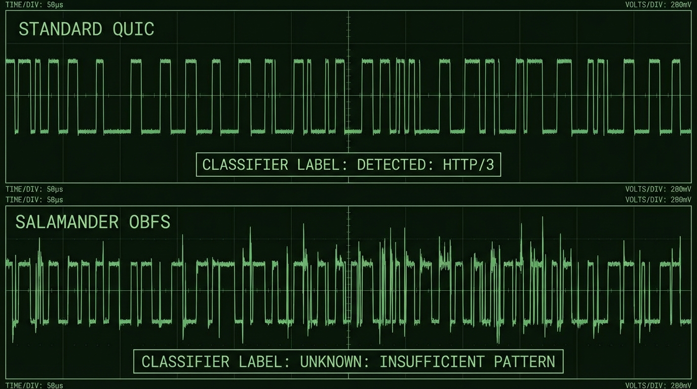Salamander obfuscation flow