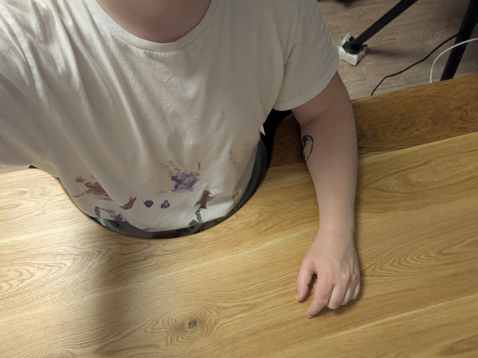 Finished desk side view