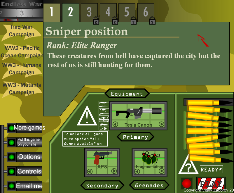 Equipment selection before mission