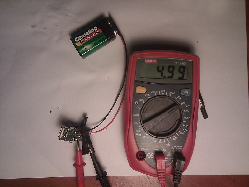 Five volts, right on the money