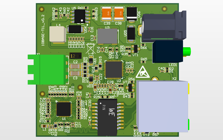 New two-layer board layout