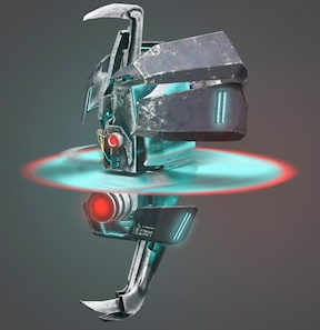 Guard pointing at the closed door