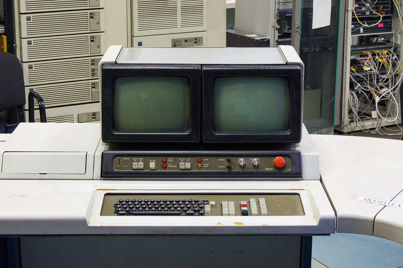 Under the false floor