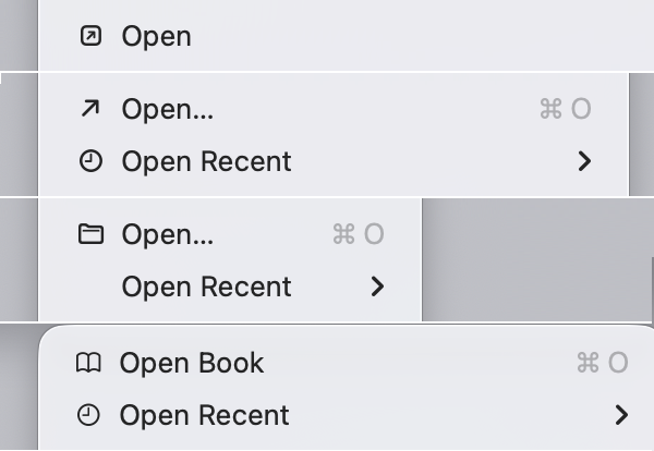 Asymmetric action icons
