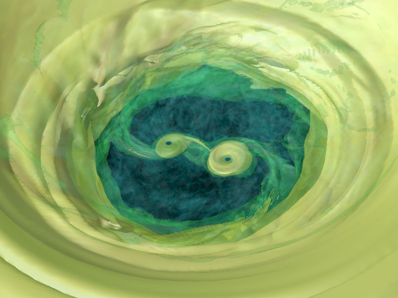 Binary star accretion disk simulation