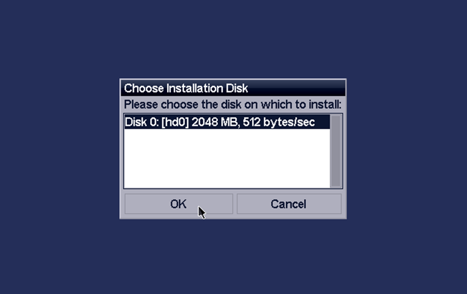Visopsys partitioning