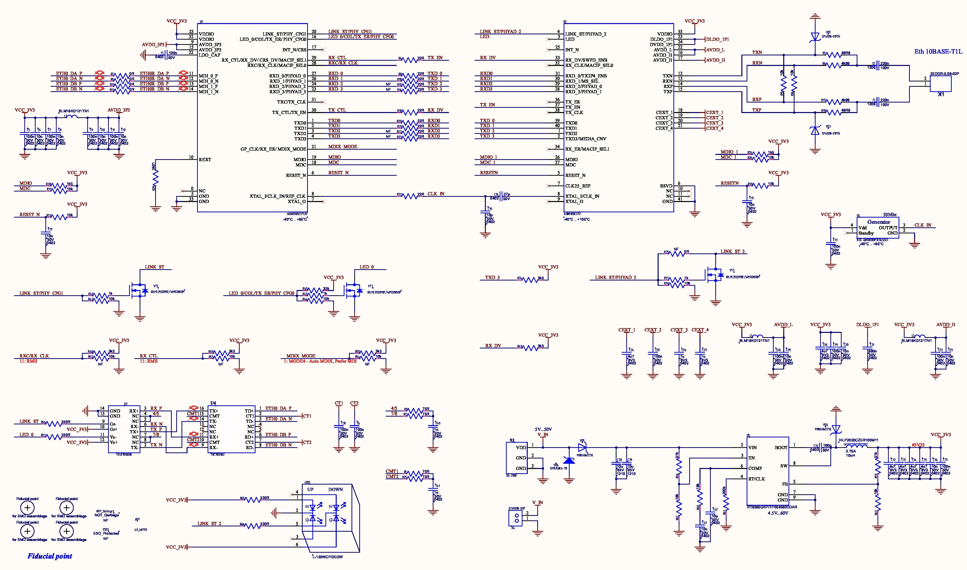 Board in Ethernet wall socket