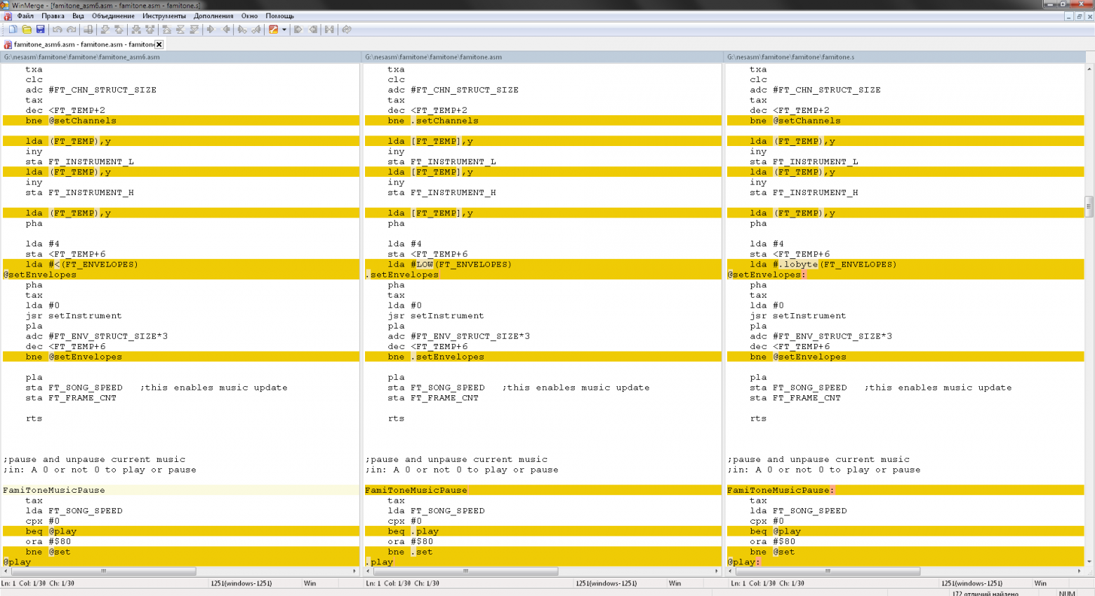 Minor syntax differences across three different assemblers for the 6502