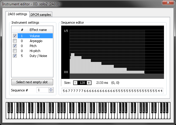 Instrument editor in FamiTracker