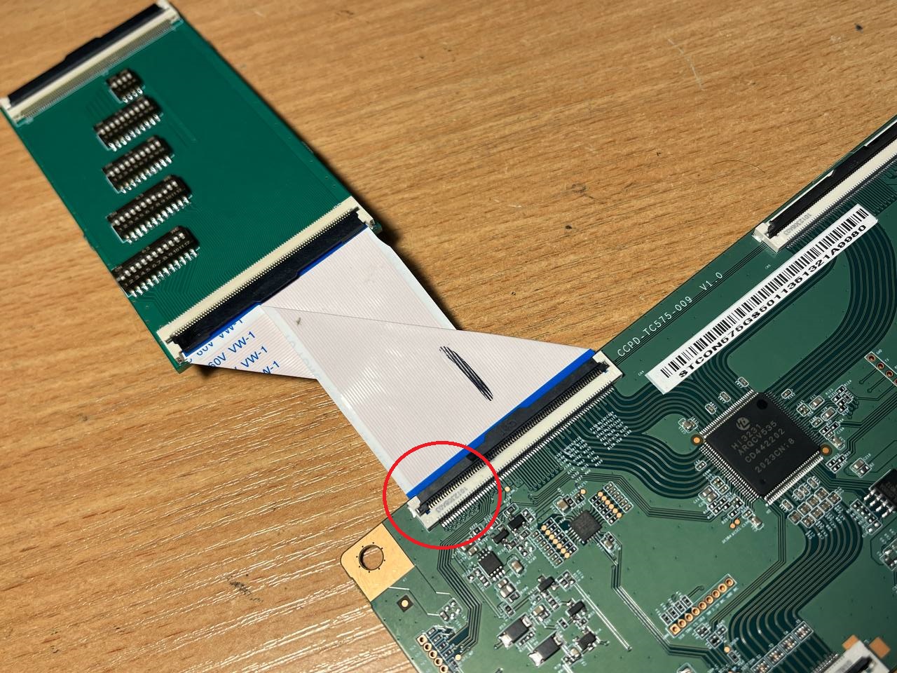 Picture with pins 21 and 22 disconnected